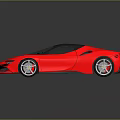 Red Sports Car With Sleek Design Black Roof And Alloy Wheels On Reflective Surface