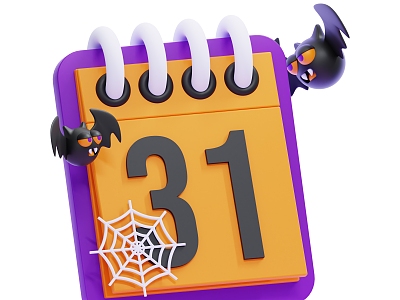 American Halloween Calendar Bat Desk Calendar Cartoon Calendar 3d model