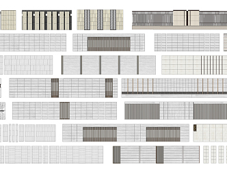 Modern Fence Enclosure Wall 3d model