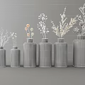 Decorative Glass and Ceramic Vases with Dried Flowers and Botanical Stems for Home Decor