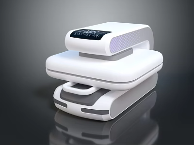 Sleek White Digital Scanner With Modern Design And Display Screen For Office Use 3d model