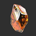 Lustrous Amber Gemstone With Polygonal Faceted Shape And Orange Brown Shine