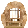Unique Wooden Single Sofa Frame With Natural Wood Texture And Modern Design