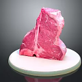 Fresh Raw T Bone Steak Placed On White Round Ceramic Plate 3d model