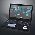 Acer Laptop Screen Displays World Map With Blue Global Network Connections