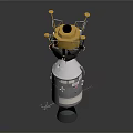 Advanced Spacecraft Satellite With Metallic Structure And Golden Antenna Design 3d model