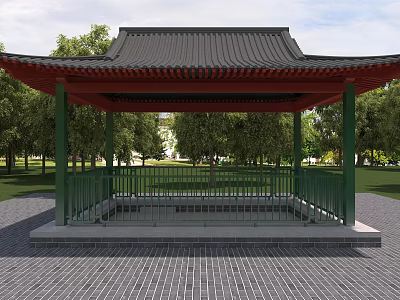 Modern Chinese Style Pavilion 3d model