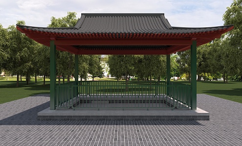 Modern Chinese Style Pavilion 3d model