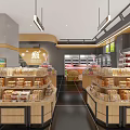 Supermarket Department Store Interior Design With Organized Shelves Various Products And Bright Lighting