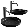Modern Black Washbasins With Sleek Faucets In Contemporary Bathroom Design