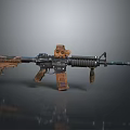 Modern Tactical Rifle With Scope Magazine And Brown Black Tactical Design