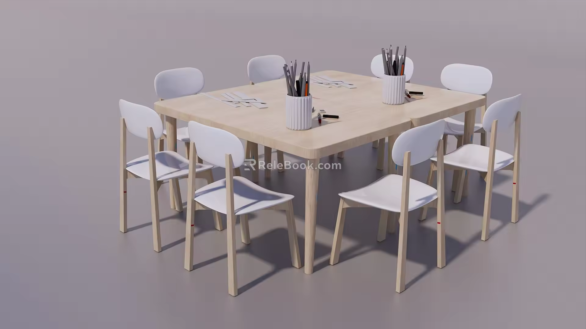 Nordic Children's Tables and Chairs Children's Tables and Chairs Kindergarten Tables and Chairs 3d model