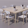 Nordic Children's Tables and Chairs Children's Tables and Chairs Kindergarten Tables and Chairs 3d model
