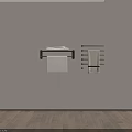 Modern Black Bathroom Rack With Folded Towels And Hanging Towel Rods