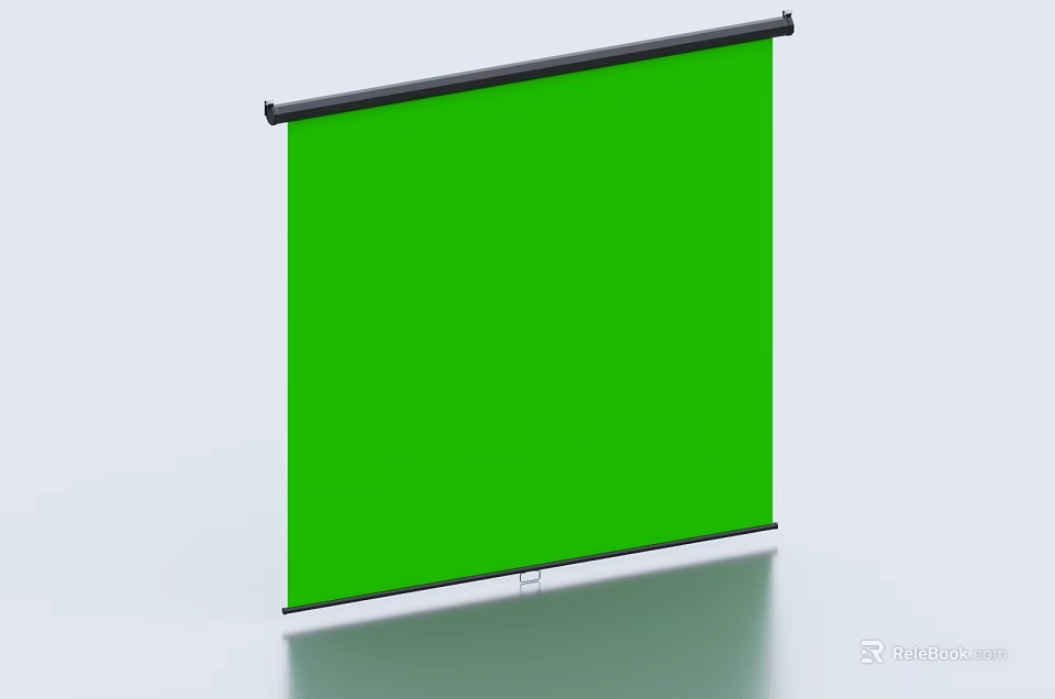 Commercial Retractable Green Projection Screen Equipment with Black Border for Business 3d model 
