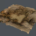 Detailed Desert Terrain Model With Mountainous Formations And Sandy Flat Area 3d model