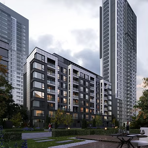 Residential Buildings in Modern Residential Areas 3d model