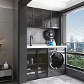 Modern Bathroom Cabinet With Glass Doors Storage Shelves And Minimalist Design