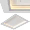 Modern Minimalist Ceiling Design With Recessed Lights Layered Trim And White Finish