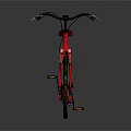 Classic Red Bicycle Featuring Brown Seat Yellow Fenders And Black Wheels