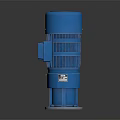 Silver and Blue Industrial Electric Gear Motors with Metal Housing and Warning Labels