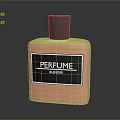 Stylish Orange Perfume Bottle Design With Black Cap And Blossom Label