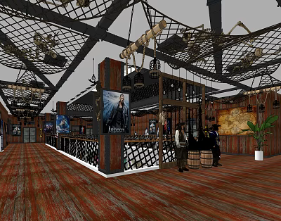 INDUSTRIAL LOFT aisle pirate themed cinema atrium 3d model INDUSTRIAL LOFT aisle pirate themed cinema atrium 3d model