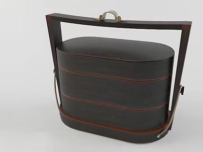 Black Wooden Multi layer Handbag Box For Portable Storage And Daily Use 3d model