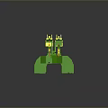 Green Dragon Building Block Model With Yellow Head Red Accents And Wings