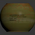 Green Round Military Weapon Featuring Orange Marks Red Central Symbol And Metal Parts