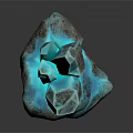 Unique Teal Blue Crystal Decorative Ornament Set With Metallic Base And Irregular Shape Design