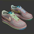 Gray Sports Shoes With Gold Side Accents White Laces And Teal Soles