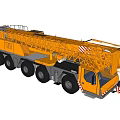 Yellow Mobile Crane Functional Vehicle With Extended Boom And Heavy Duty Chassis