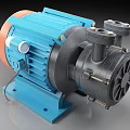 High Performance Agricultural Water Pump With Blue Electric Motor And Black Cast Iron Body