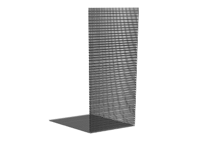 Modern Metal Mesh Room Divider With L Shaped Base For Interior Spaces 3d model