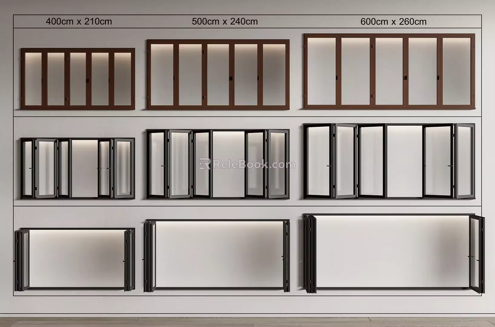 Folding door folding window sliding window 3d model