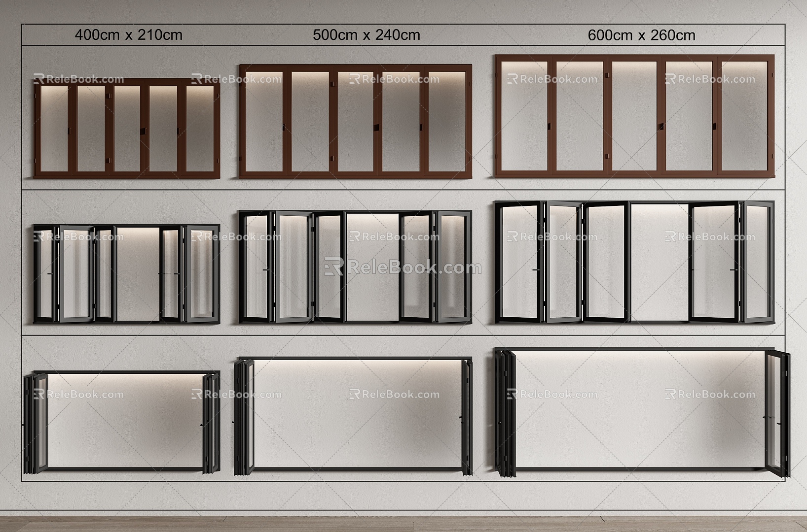 Folding door folding window sliding window 3d model