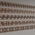 New Chinese style window grilles line pane corner line 3d model