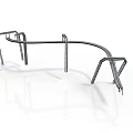 Sturdy Industrial Metal Curved Frame Structure With Support Legs And Joints