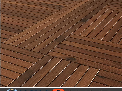 Natural Brown Wooden Floor Material With Interlocking Strip Design And Smooth Surface 3d model