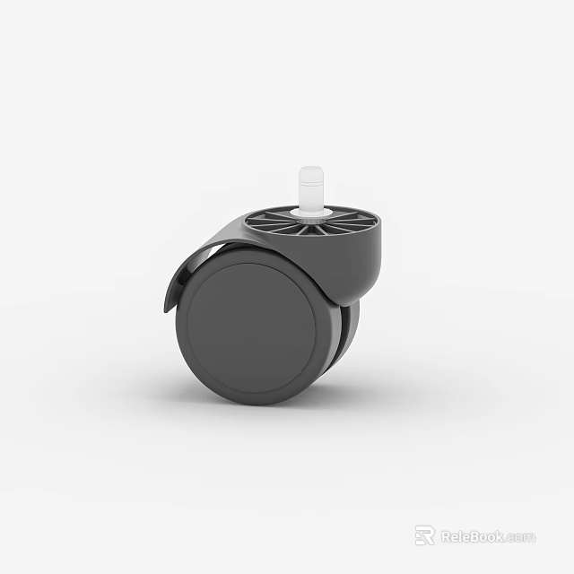 Durable Black Caster Wheel for Home Appliances with Secure Brake and Smooth Roll 3d model 