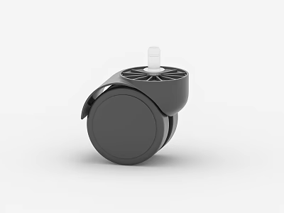 Durable Black Caster Wheel for Home Appliances with Secure Brake and Smooth Roll 3d model