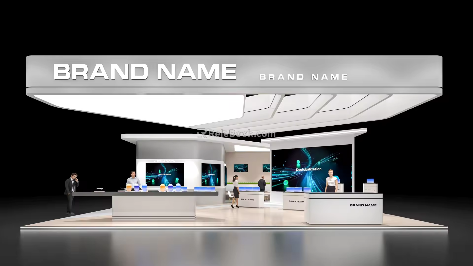 science and technology booth su model 3d model