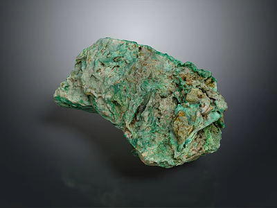 Natural Raw Green Stone With Rough Surface And Earthy Color Tones For Decor 3d model