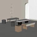 New Chinese Stool Bench 3d model