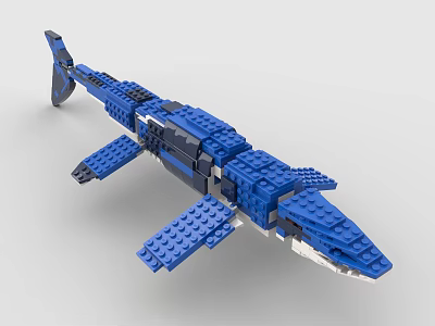 Building Blocks Blue Shark Model With Detailed Structure And Realistic Design 3d model