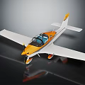 Orange And White Small Airplane Model Featuring Transparent Cockpit Orange Tail And White Wings