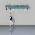 Swing Door With Blue Hook Board I LOVE MY HOME Lettering And Hanging Doll