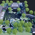 Rockery Stones In Chinese Classical Courtyard With Pond And Green Trees