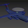 Airborne Early Warning Aircraft Flying With Radar Dome And Registration Number 3412 In Sky